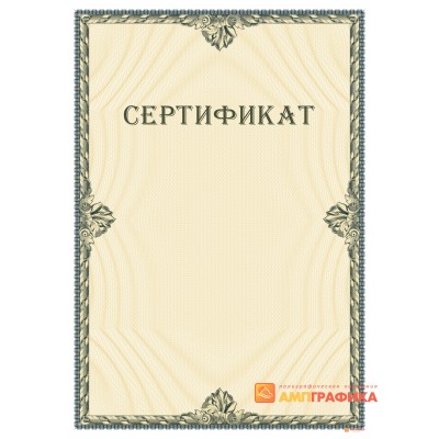 Сертификат с защитой арт. 127
