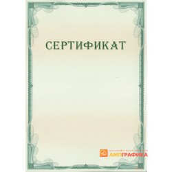 Сертификат с защитой арт. 125