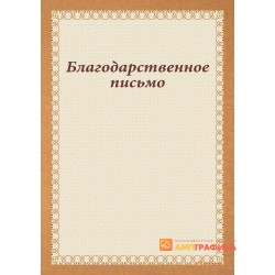 Благодарность  персональная арт. 744