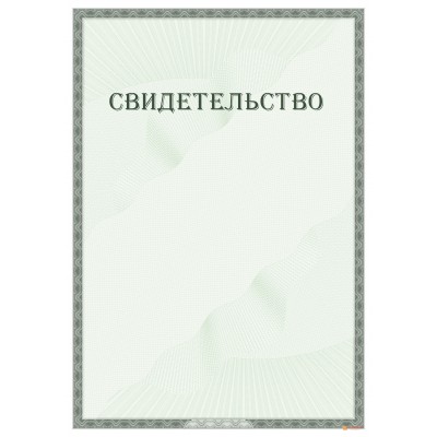 Свидетельство без заполнения арт. 1289
